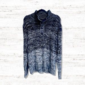 Express Black and Gray Knit Sweater Mock Turtleneck Men’s Size Large